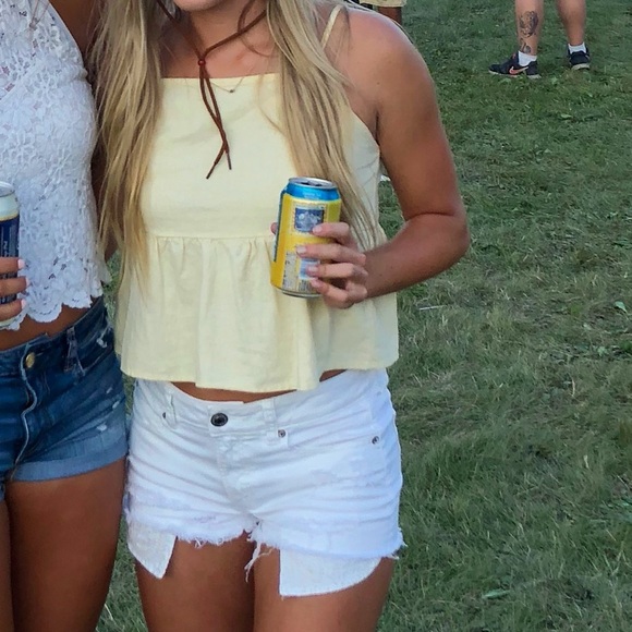 Yellow pacsun cropped tank (bow in back) - Picture 4 of 4